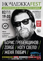 Концерт Жени Любич на фестивале Ночлежка-Фест в клубе «А2» (СПб)